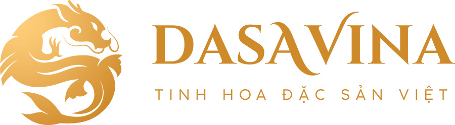 Logo Dasavina với biểu tượng "Cá hóa Rồng" hình tròn thể hiện sự biến hóa, phát tiển 
