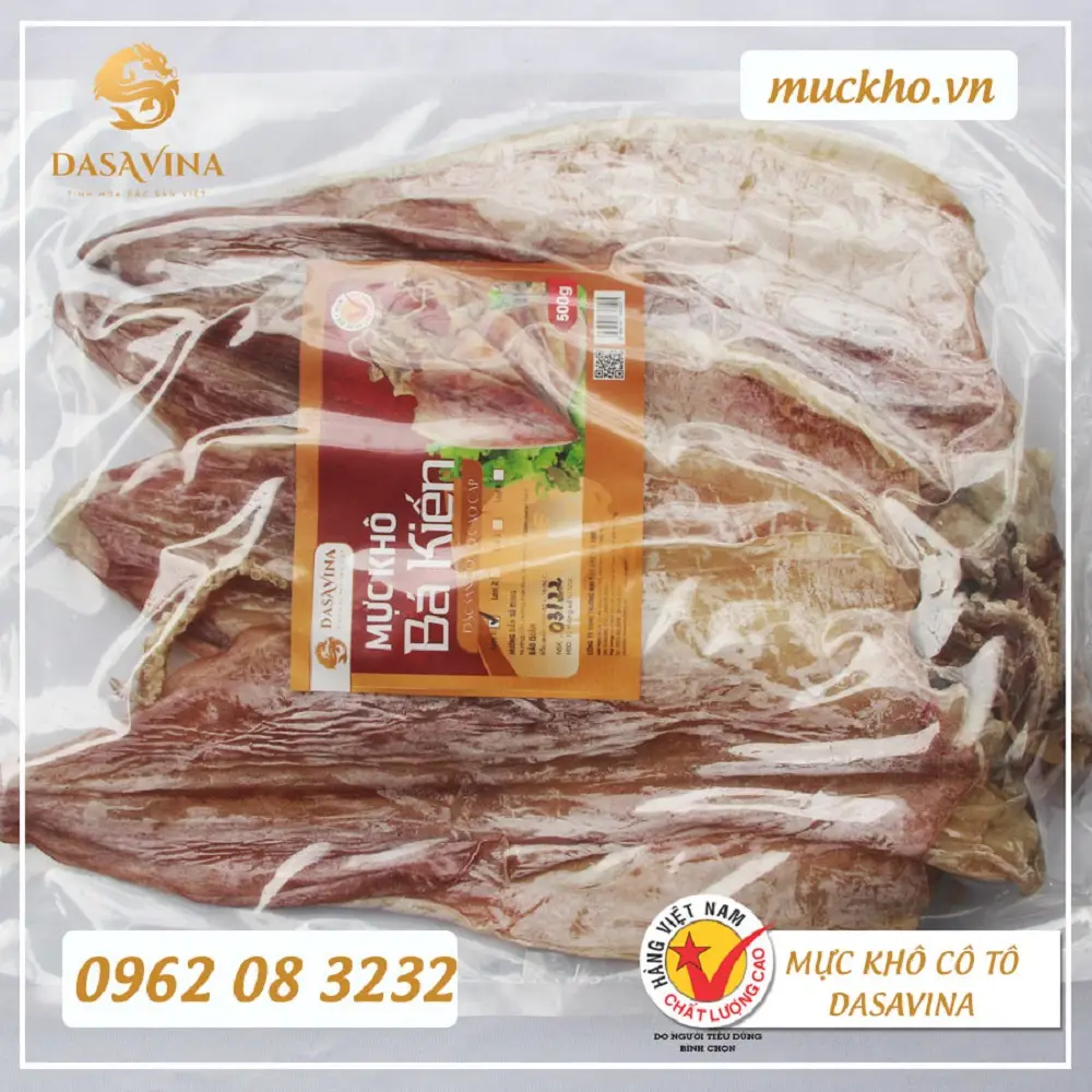 Nếu ưu tiên sự rõ ràng, dễ chọn size và dễ mua hơn, mực khô Cô Tô DASAVINA là lựa chọn đáng tham khảo
