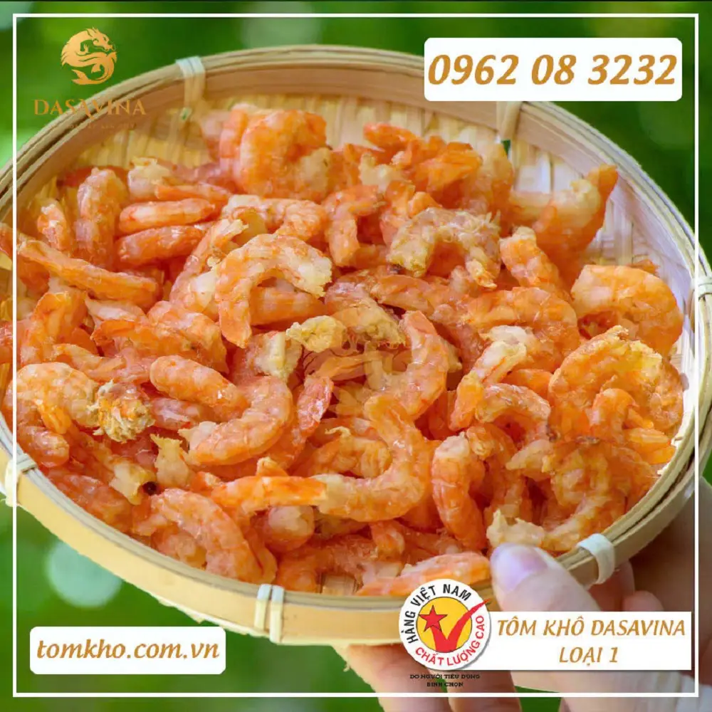 Tôm khô DASAVINA có nhiều kích cỡ phù hợp cho gia đình và nhà hàng