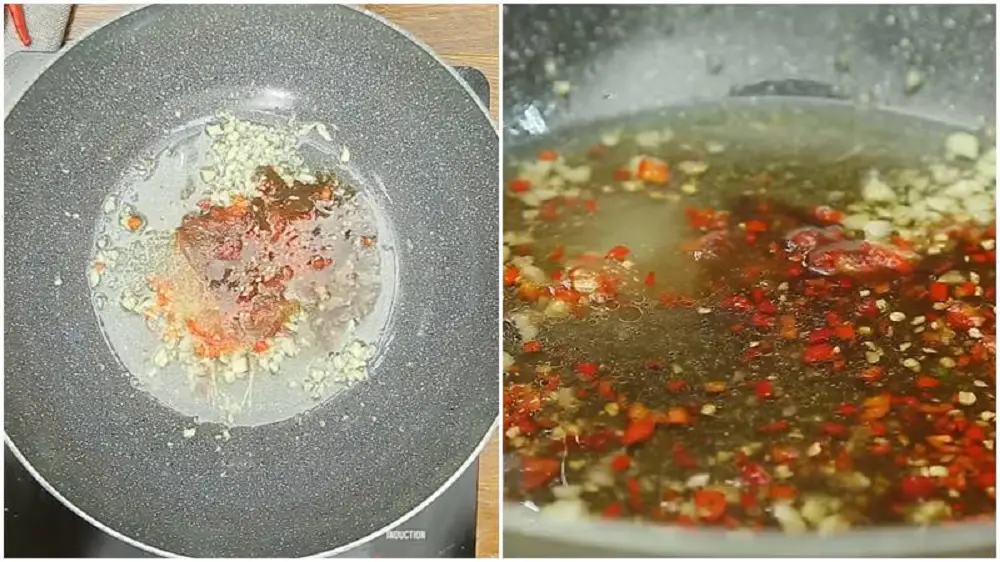 Nấu nước sốt me chua ngọt để tạo hương vị đặc trưng cho món ăn