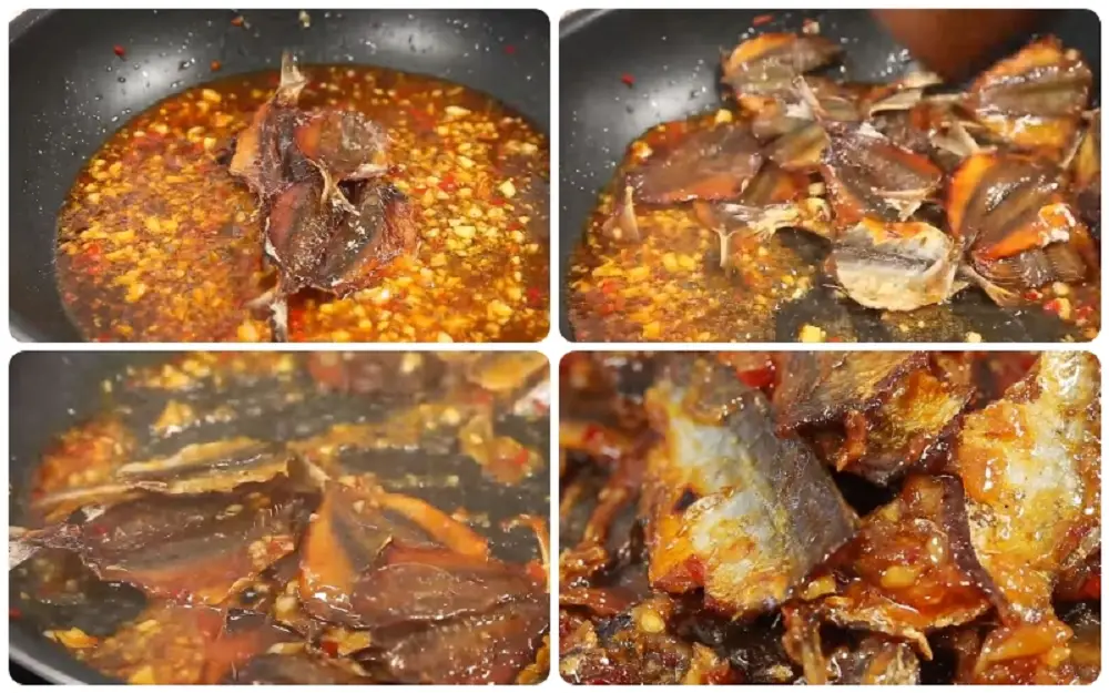 Rim cá đến khi phần sốt bám đều từng con cá