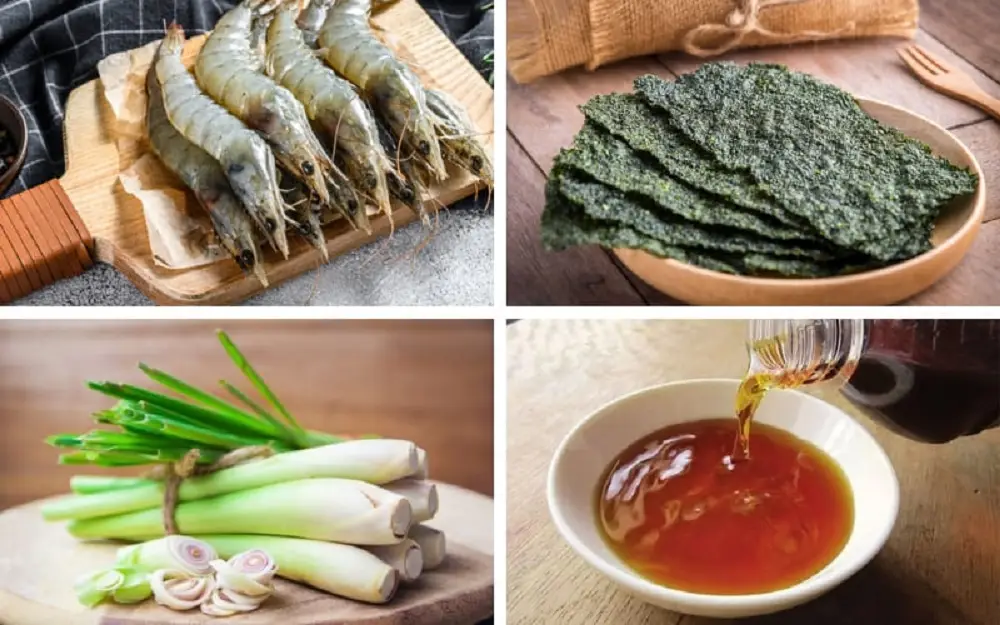 Nguyên liệu làm ruốc tôm rong biển dễ tìm và dễ chế biến