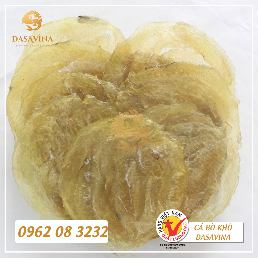 Hình ảnh cá bò khô DASAVINA có cả hình lá trầu và hình tròn