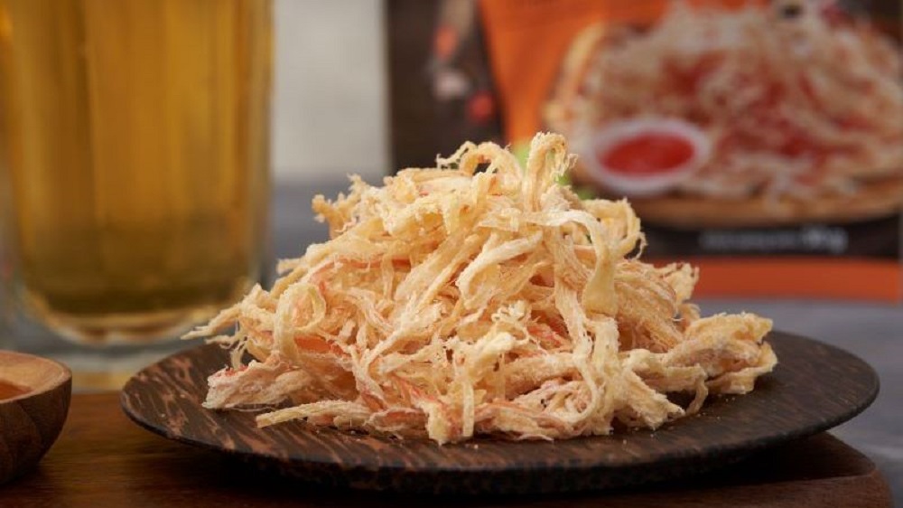 Nướng rồi xé khô mực