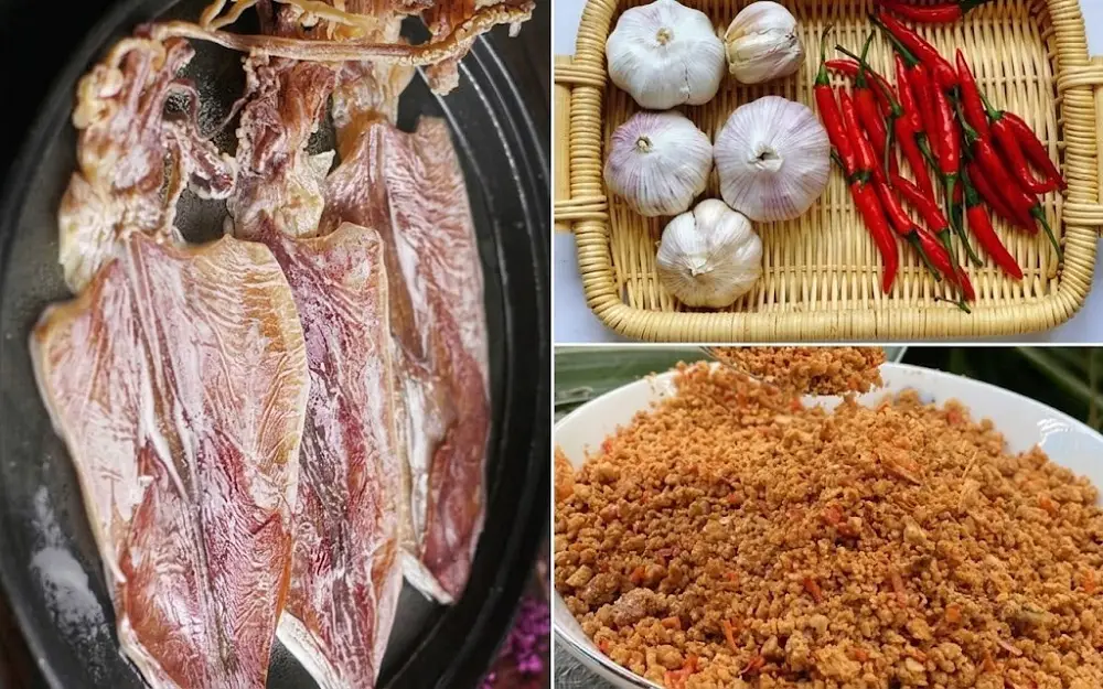 Nguyên liệu làm khô mực rang muối ớt